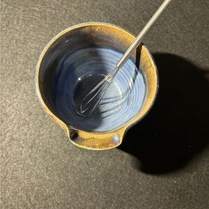 Phil Morgan Seagrove NC Pottery Mixing Bowl with Whisk